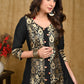 Party Wear Black Cotton Silk And Brocade Combination Tunic