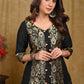 Party Wear Black Cotton Silk And Brocade Combination Tunic