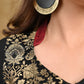 Party Wear Black Cotton Silk And Brocade Combination Tunic