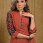 Stylish Zigzag Ajrakh Straight Cut Tunic with Printed Ajrakh Sleeves