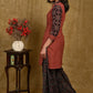 Stylish Zigzag Ajrakh Straight Cut Tunic with Printed Ajrakh Sleeves
