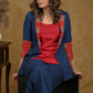 Elegant Blue Cotton Jacket with Ajrakh Collar and Plain Inner