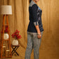 Exclusive Indigo Stripes Hand Painted Top