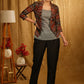 Grey Border Ikat Jacket with Grey Inner