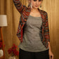 Grey Border Ikat Jacket with Grey Inner