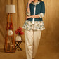 Elegant Teal Floral Printed Shrug with Inner