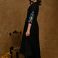 Exclusive Black Cotton Silk Kurta & Pant Set with Embroidered Panel Yoke & Sleeves