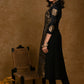 Party Wear Black Brocade Kurta with Intricate Front Embroidery Panel - Pant Optional