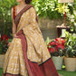 Exclusive mustard printed Cotton saree Accentuated with Ajrakh and Mirror border