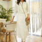 Smart White Cotton Kurta with Pintucks on Yoke Embellished with Golden Lace - Pant Optional