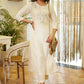 Classy White Cotton Silk Straight Cut Kurta with Embroidered Yoke - Pant Optional
