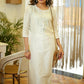 Classy White Cotton Silk Straight Cut Kurta with Embroidered Yoke - Pant Optional