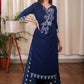 Stunning Pure Cotton Straight Cut Kurta with Exclusive Hand painting and Ikat