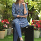 Beautiful Cotton Indigo Tunic with Striped Detailing