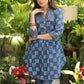 Beautiful Cotton Indigo Tunic with Striped Detailing