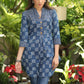 Beautiful Cotton Indigo Tunic with Striped Detailing
