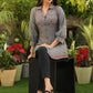 Classy Hand Embroidered Pure Cotton Gray Shirt Tunic