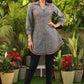 Classy Hand Embroidered Pure Cotton Gray Shirt Tunic