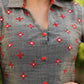 Classy Hand Embroidered Pure Cotton Gray Shirt Tunic