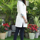 Exclusive off White Printed with Grey Combination Shirt Tunic.