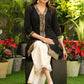 Smart Black Cotton Silk Tunic with Gold Zari Work