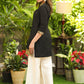 Smart Black Cotton Silk Tunic with Gold Zari Work