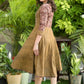 Exclusive Yellow Cotton and Kalamkari Combination Dress with Hand Embroidered Pearls