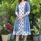 Beautiful Viscos Printed and off-White Printed Cotton Combination A-Line Dress
