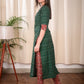 Simple and Elegant Cotton Ikat Kurta With kalamkari Collar and Cuff and Wooden Buttons