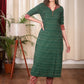 Simple and Elegant Cotton Ikat Kurta With kalamkari Collar and Cuff and Wooden Buttons