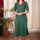 Simple and Elegant Cotton Ikat Kurta With kalamkari Collar and Cuff and Wooden Buttons