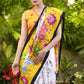 Versatile Cream Momchitra Batik Pure Silk Pichwai Design Saree