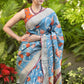 Exclusive Pure Tusser Silk Saree With hand painted Kalamkari design