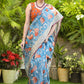 Exclusive Pure Tusser Silk Saree With hand painted Kalamkari design