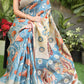 Exclusive Pure Tusser Silk Saree With hand painted Kalamkari design
