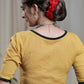 Mustard Yellow  Cotton Handloom Blouse with wooden Button .Lining Given