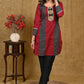 Simple And Elegant Cotton Tunic withhandmade Kutch Mirror Work on Yoke