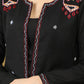 Elegant Black Hand Embroidered Jacket with Plain Black Inner
