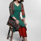 Green Cotton Ikat Combination Kurta-Pant Optional
