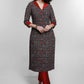 Ajrakh Cotton Kurta With Stylish Collar-Pant Optional