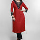 Maroon Cotton Ajrakh Combination Kurta-Pant Optional