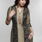Dark Beige Cotton Silk Kurta with Warli print-Pant Optional