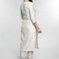 Off White Cotton Silk Kurta with Lace Placke-Pant Optional