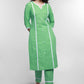 Pista Colour Cotton Kurta with Laces-Pant Optional