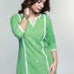 Pista Colour Cotton Kurta with Laces-Pant Optional