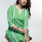 Pista Colour Cotton Kurta with Laces-Pant Optional
