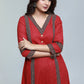 Maroon Cotton Kurta with Ajrakh Combination-Pant Optional
