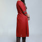 Maroon Cotton Kurta with Ajrakh Combination-Pant Optional