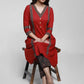 Maroon Cotton Kurta with Ajrakh Combination-Pant Optional
