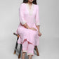 Pink Cotton High Neck Kurta with delicate laces-Pant Optional
